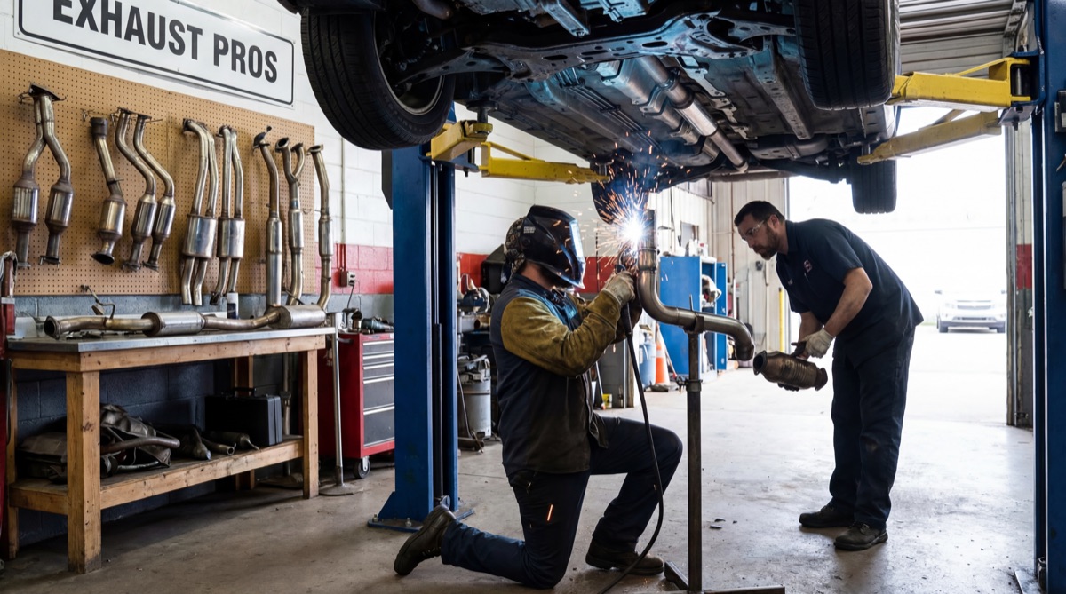 Exhaust repair service at Auto Mechanix, Stoke-on-Trent